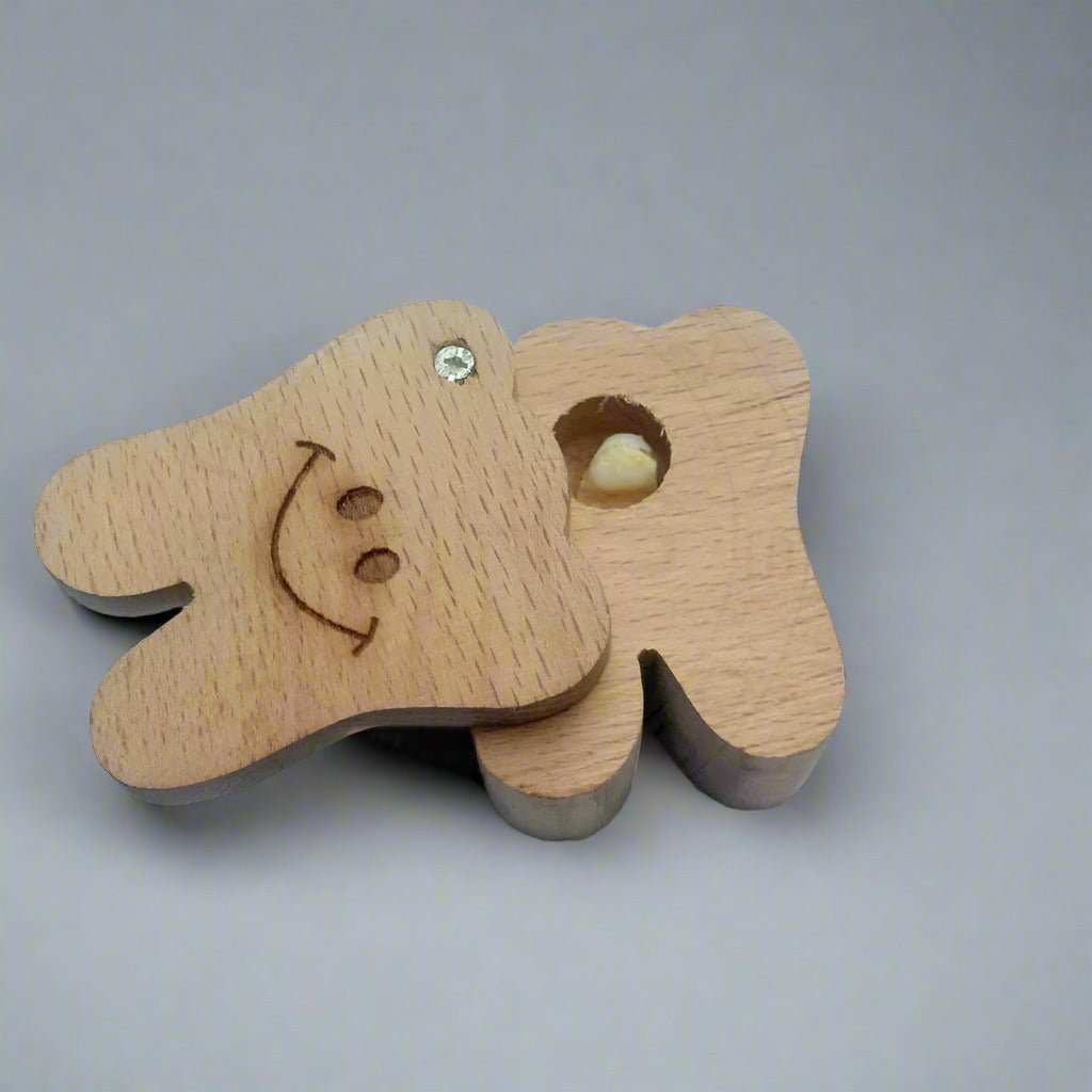 Tooth Shaped Cute Tooth Fairy Box beech - SHS Gifts | Crafted to Be Given