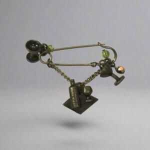 Wine Charms Buckle Brooch – Antique Finish Party Pin