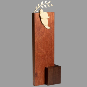 Premium Acacia & Rosewood Corporate Award – Custom Wood & Metal Recognition Trophy