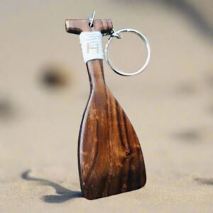 Handcrafted Wooden Paddle Keychain – Classic Solid Rosewood / Beech Miniature Oar