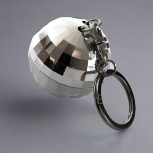 Silver Disco Ball Keychain – Lightweight Music-Inspired Bag Charm