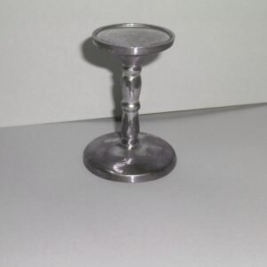 Miniature Metal Bird Bath – Dollhouse Garden Pedestal (One-Piece Cast)