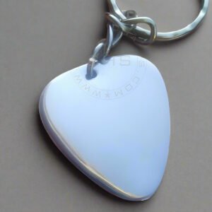 Stainless Steel Guitar Pick Keychain – Engravable Music Lover’s Accessory