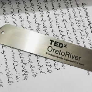 Custom Laser Engraved Stainless Steel Bookmark – Personalized Logo, Quote & Name Edition