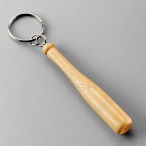 Miniature Wooden Baseball Bat Keyring – Solid Wood Sports Fan Gift