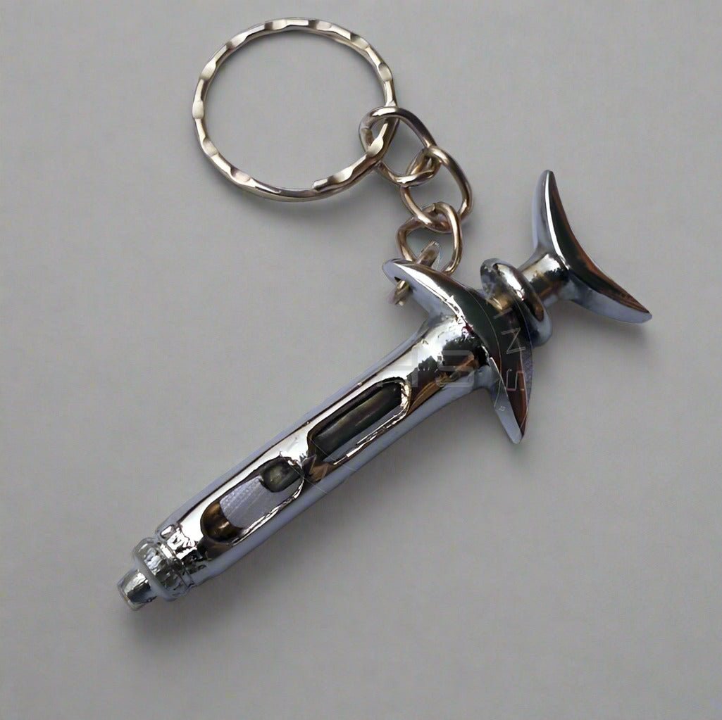 miniature-fixed-syring-dental-keychain-silver-plated - SHS Gifts | Crafted to Be Given