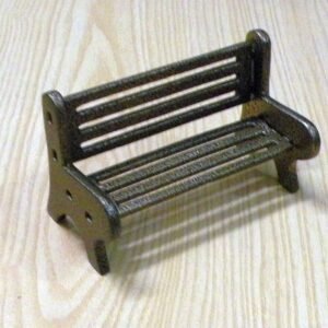 Miniature Cast Metal Garden Bench – Textured Finish Display Piece (9 cm)