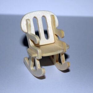 Miniature Plywood Rocking Chair – 7 cm Dollhouse Accent