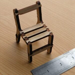 Miniature Dollhouse Wooden Dining Chair – Laser Cut Precision