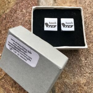 Customized Logo & Name Square Cufflinks – Stainless Steel Personalized Corporate Accessories