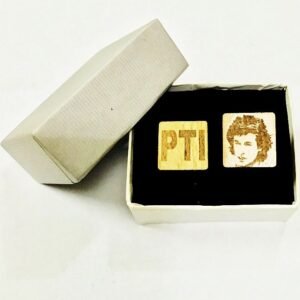 Customized Name & Portrait Wooden Cufflinks – Laser Engraved Photo Sketch Cufflinks