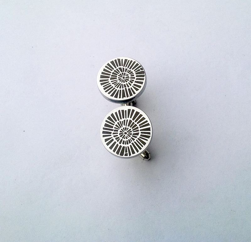 Customized Name or Logo Round Stainless Steel Cufflinks1 - SHS Gifts | Crafted to Be Given