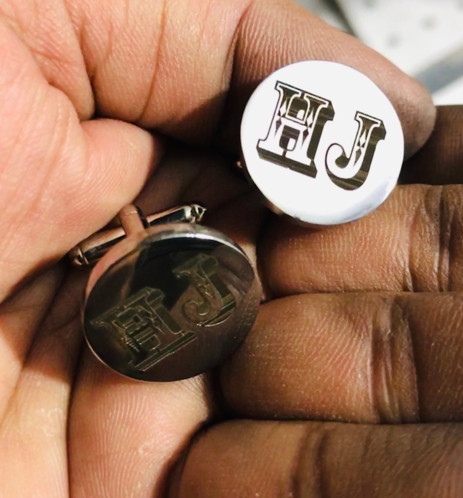 Customized Name or Logo Round Stainless Steel Cufflinks3 - SHS Gifts | Crafted to Be Given