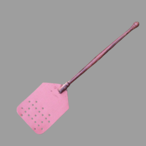 Premium Genuine Leather Fly Swatter with Rosewood Handle – Custom Logo Promotional Product (17.5 Inches)