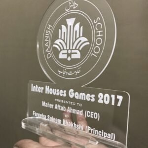 Custom Logo-Shaped Thick Acrylic Recognition Plaque – Laser Cut & Engraved Award