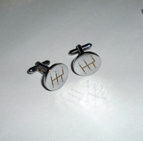 Manual Gear Shift Engraved Round Cufflinks - SHS Gifts | Crafted to Be Given