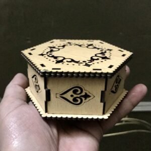 Mini Hexagonal Wooden Gift Box – Wedding Favor & Ring Box