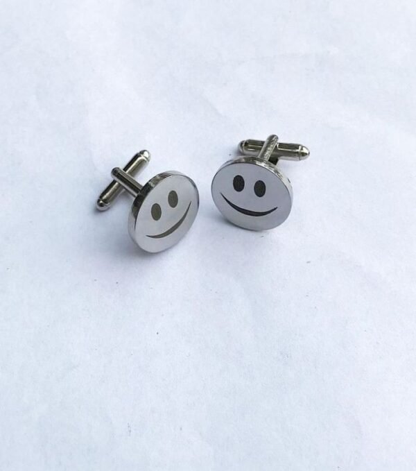 Smiley Face Round Cufflinks1 - SHS Gifts | Crafted to Be Given