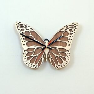 Butterfly Wall Clock – Double Layer Laser Cut Wooden Design