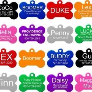 Aluminium Bone Shaped Pet ID Tag – Custom Colors Available