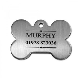 Stainless Steel Bone Shaped Pet ID Tag – Matte Finish