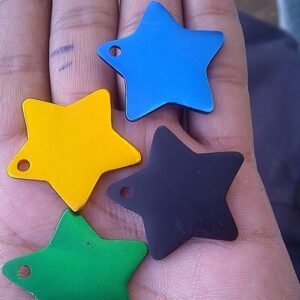 Star Shaped Pet ID Tag – Stainless Steel & Aluminium (Custom Colors)