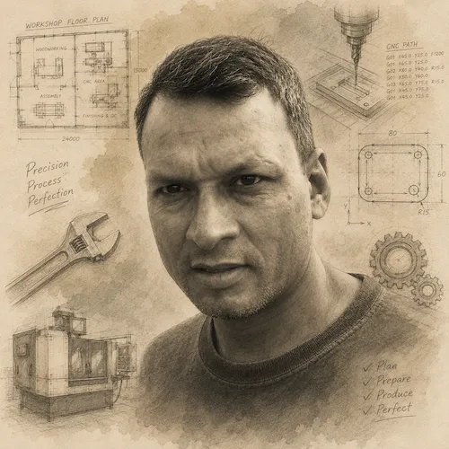 Adnan Afzal, Workshop Manager at SHS Gifts & Gadgets, supervising workshop operations, machinery, and production workflow.